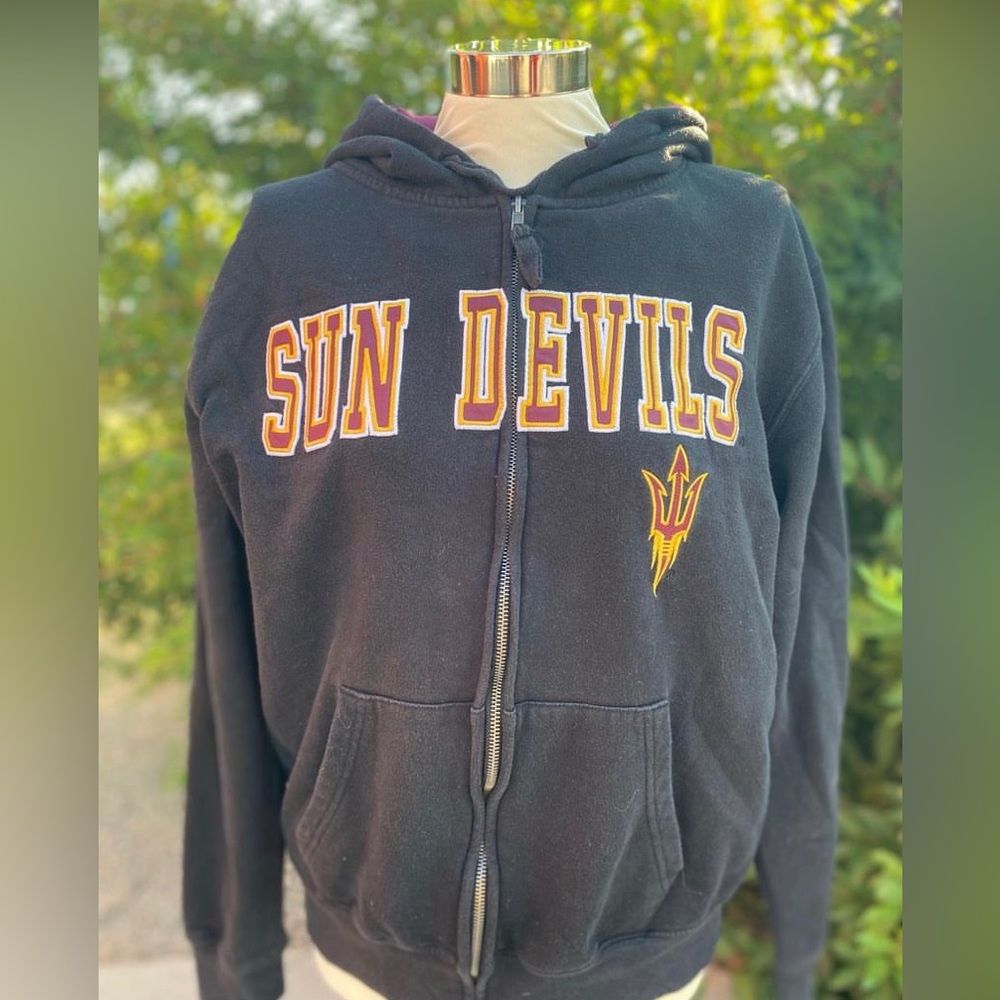 Vintage Black Sun Devils Zip Hoodie